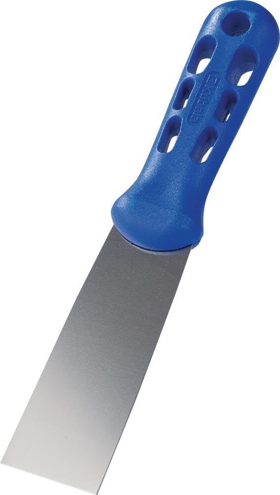 Malerspachtel Breite 40 mm hochglanz-poliert Kunststoff flachoval, blau Edelstahl rostfrei