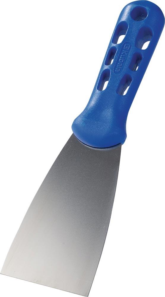 Malerspachtel Breite 60 mm hochglanz-poliert Kunststoff flachoval, blau Edelstahl rostfrei