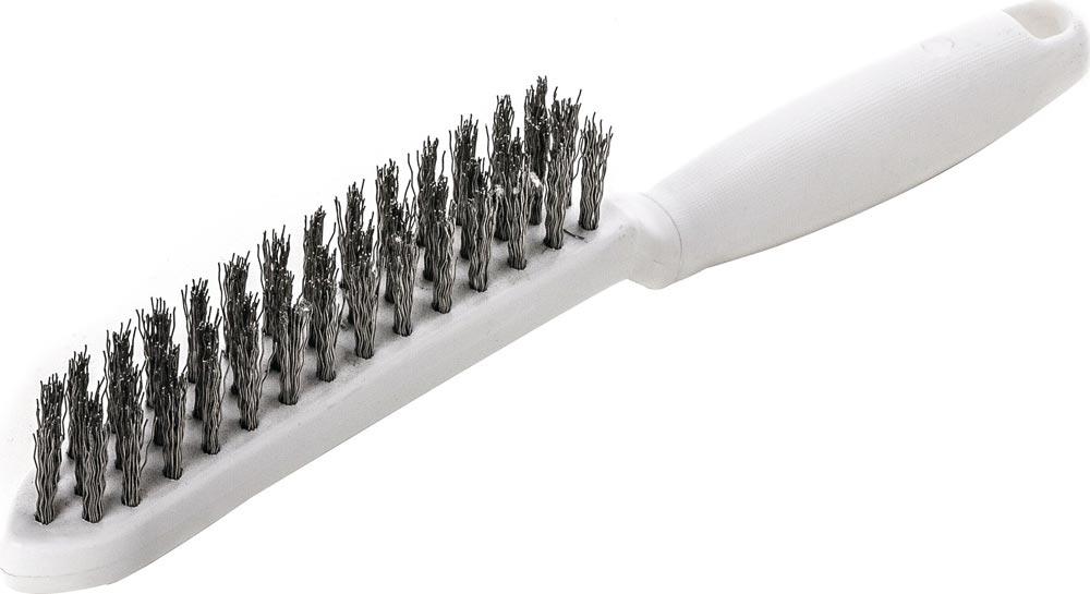 Drahtbürste Länge 285 mm 0,35 mm VA-Stahldraht gewellt 3-reihig Drahtbürste Länge 285 mm 0,35 mm VA-Stahldraht gewellt 3-reihig