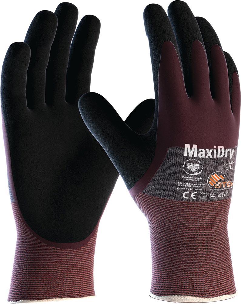 Handschuhe MaxiDry® 56-425 Größe 10 violett/schwarz Nylon EN 388 PSA-Kategorie II Handschuhe MaxiDry® 56-425 Größe 10 violett/schwarz Nylon EN 388 PSA-Kategorie II