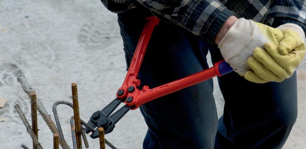 Bolzenschneider Länge 460 mm Mehrkomponenten-Hüllen weich 8 mm mittel 6 mm hart 5 mm