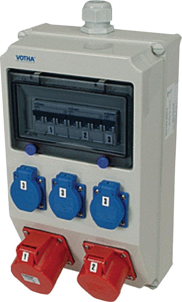 Kunststoffwandverteiler Verschraubung M32 1xCEE 32 A, 1xCEE 16 A, 3x230V Kunststoffwandverteiler Verschraubung M32 1xCEE 32 A, 1xCEE 16 A, 3x230V