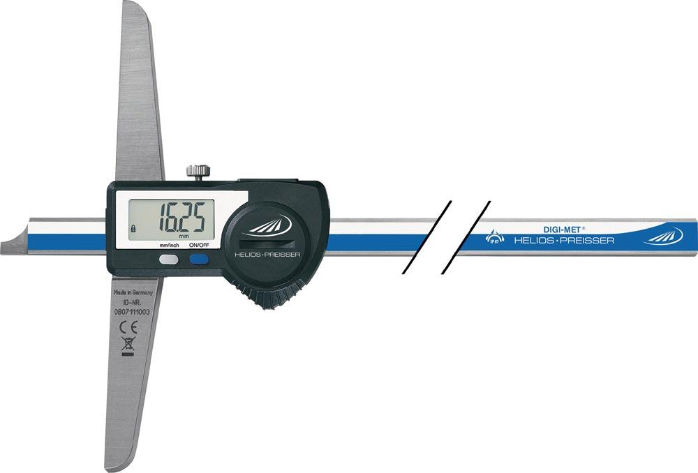 Tiefenmessschieber DIN 862 DIGI-MET® IP67 200 mm Datenausgang gerade Messschiene