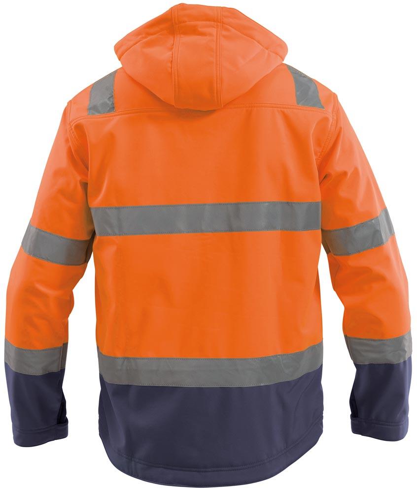 Warnschutz-Softshell-Jacke Malaga, Farbe neonorange/dunkelblau, Gr. 2XL