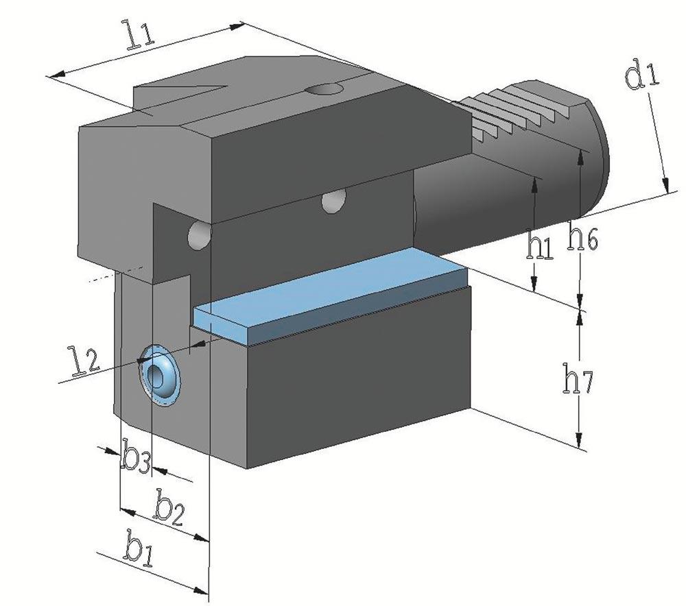 Axialwerkzeughalter C3 DIN 69880 VDI40 rechts Überkopf
