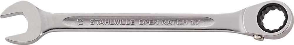 Maulringratschenschlüssel OPEN-RATCH 17 Schlüsselweite 10 mm Länge 158 mm umschaltbar, Ringseite 15 Maulringratschenschlüssel OPEN-RATCH 17 Schlüsselweite 10 mm Länge 158 mm umschaltbar, Ringseite 15