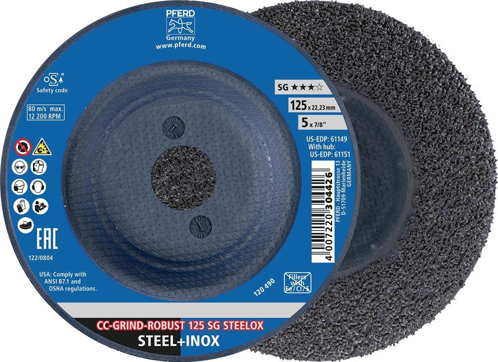 Schleifscheibe CC-GRIND-ROBUST SGP STEELOX D125xSmm Stahl / Edelstahl Bohrung 22,23 mm