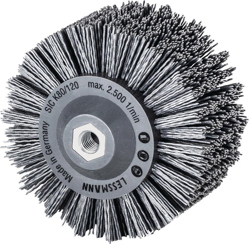 Rundbürste Ø 140 mm M14 SiC Schleifborsten Körnung 80 60 mm 2500 min- Rundbürste Ø 140 mm M14 SiC Schleifborsten Körnung 80 60 mm 2500 min-