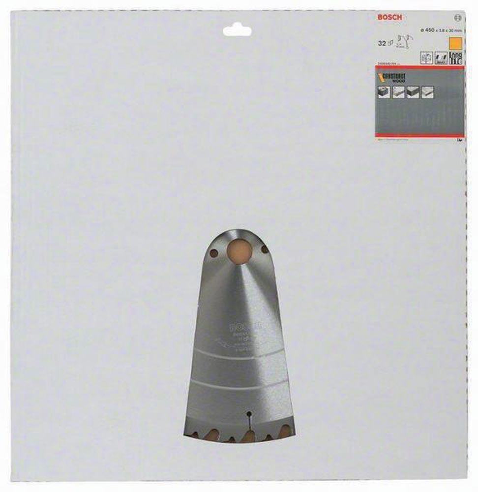 Kreissägeblatt Außen-Ø 450 mm Zähnezahl 32 WZ Bohrung 30 mm Schnittbreite 3,8 mm Hartmetall