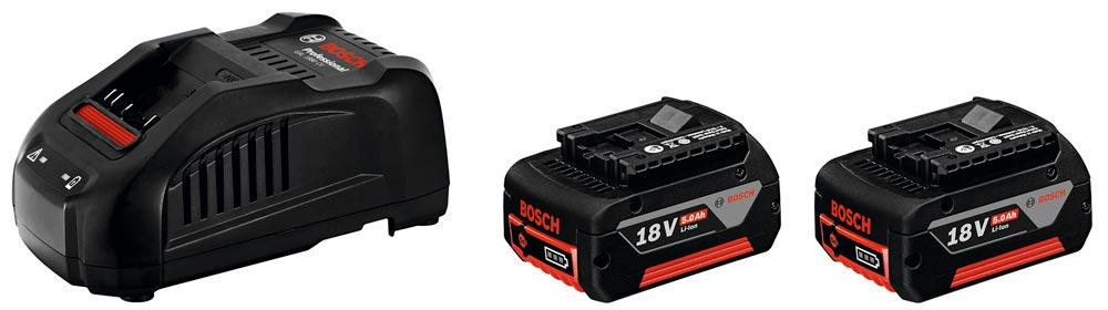 BOSCH Starter-Set: GBA 18V (2 x 5.0Ah) und Ladegerät