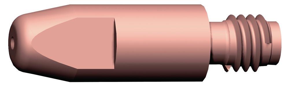 Stromdüse, gerade, E-Cu, M6, für Draht-Dm. 0,8 mm, D. 8 mm, Länge 28 mm