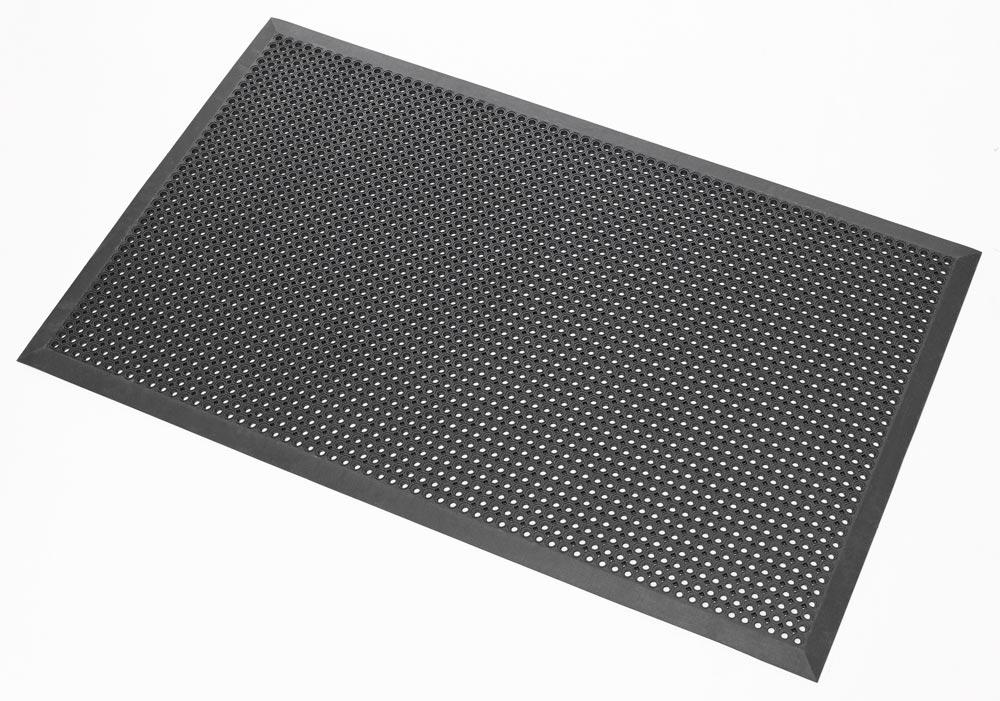 Gummiwabenmatte mit Schrägkante 4-seitig, LxB 1500x900 mm, Gummi, H. 12,5 mm, Gewicht 15 kg