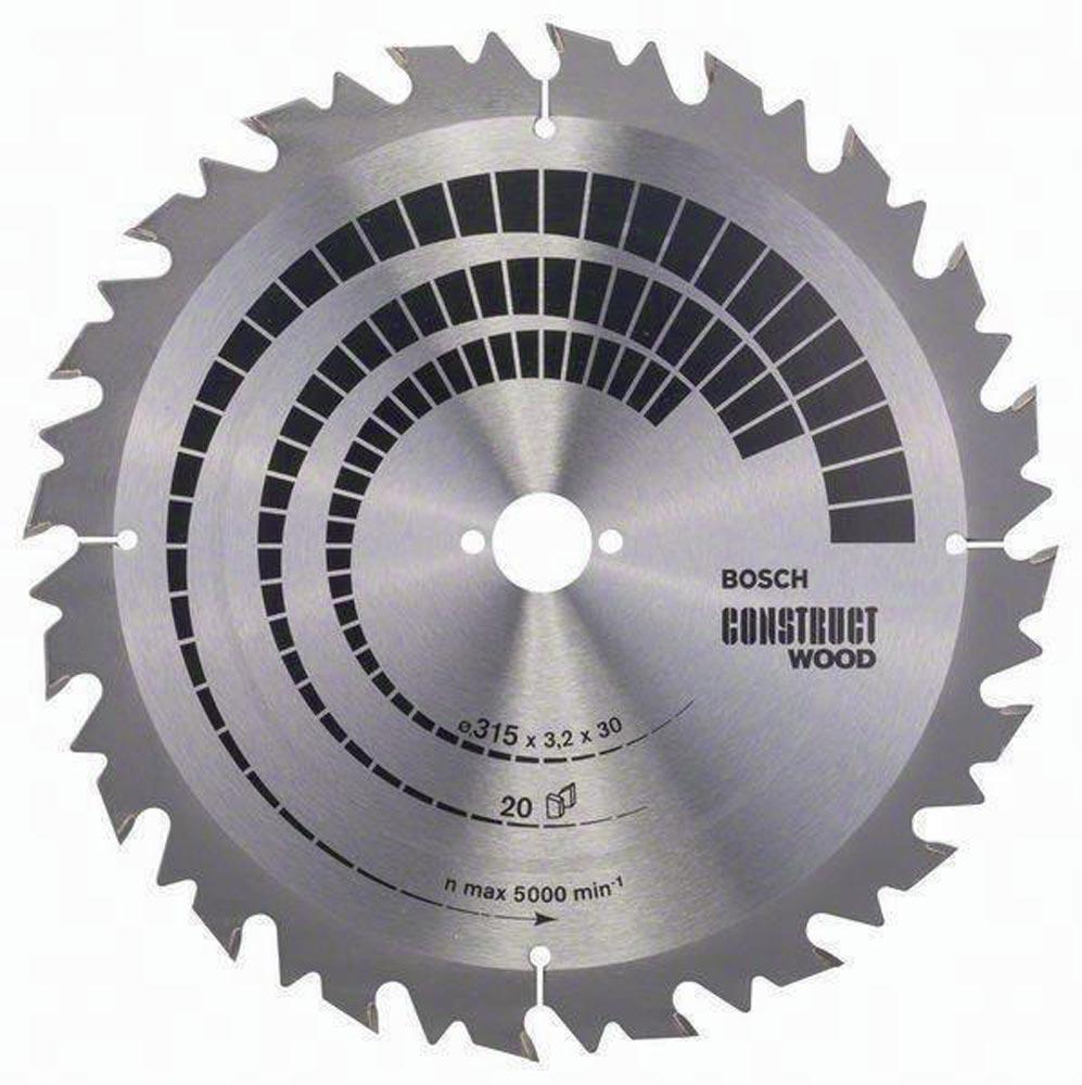 Kreissägeblatt Außen-Ø 315 mm Zähnezahl 20 WZ Bohrung 30 mm Schnittbreite 3,2 mm Hartmetall