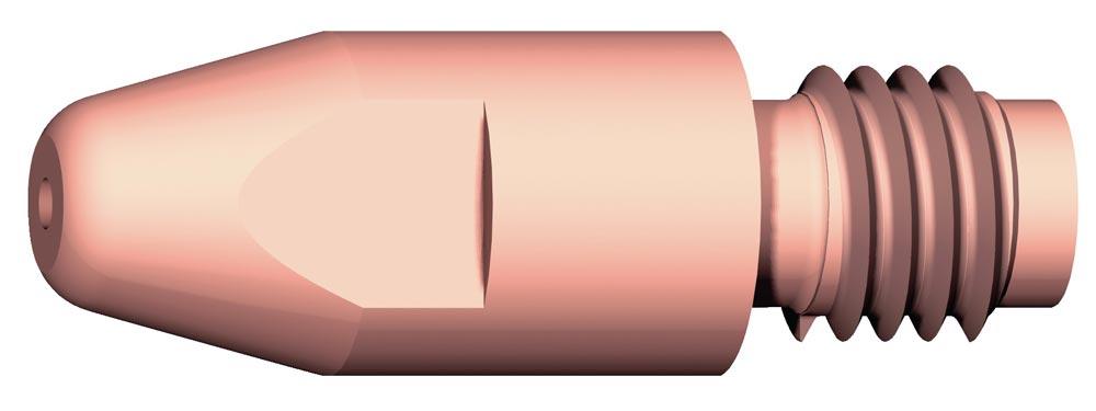 Stromdüse, gerade, E-Cu, M8, für Draht-Dm. 0,8 mm, D. 10 mm, Länge 30 mm