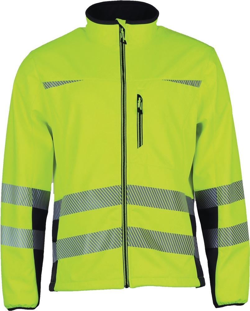 Warnschutz-Softshelljacke Prevent® Trendline Größe L gelb/schwarz Warnschutz-Softshelljacke Prevent® Trendline Größe L gelb/schwarz