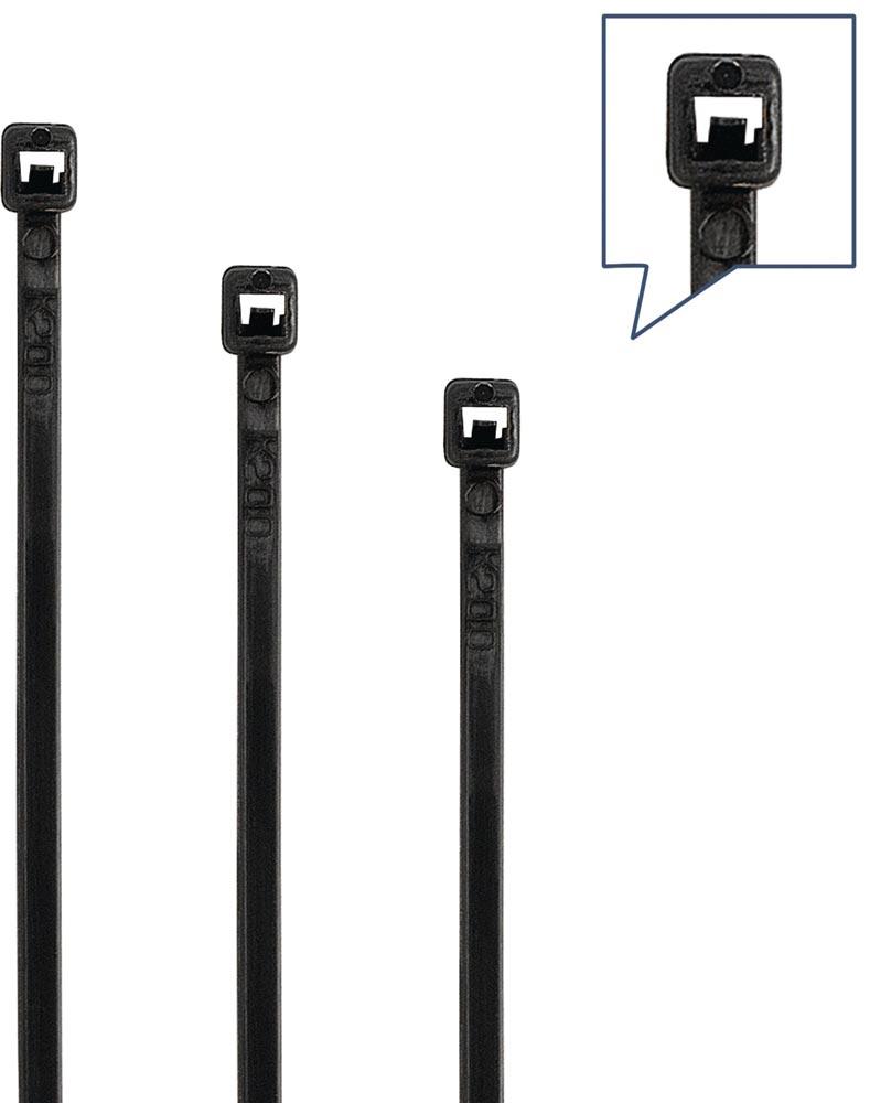 Kabelbinderset 350-teilig Polyamid 6.6 schwarz / UV-stabil