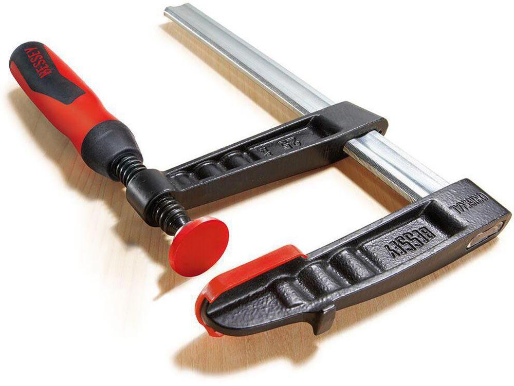 Temperguss-Schraubzwinge TG-2K Spannweite 250 mm Ausladung 120 mm 2-Komponentengriff 29 x 9 mm