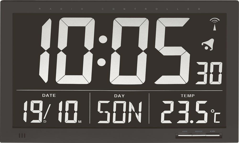 Funk-Digitaluhr Funkuhr Kunststoff schwarz 1,5 V digital Funk-Digitaluhr Funkuhr Kunststoff schwarz 1,5 V digital