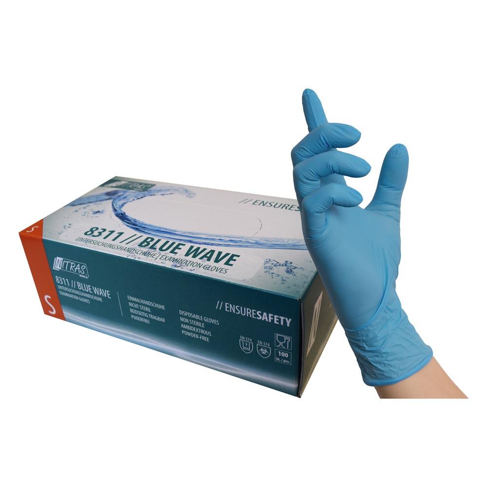 Nitril-Einmalhandschuhe, blau, Gr. S, Box a 100 St.