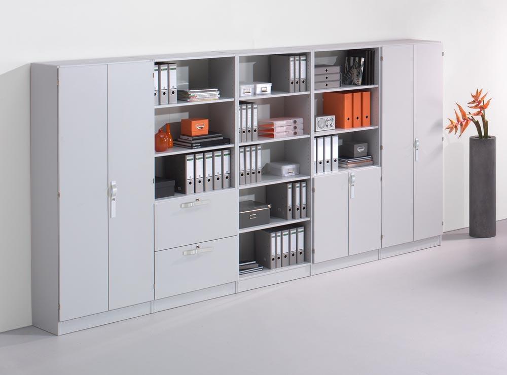 Anstellcontainer, BxTxH 400x800x720-760, 4 Fächer, lichtgrau Anstellcontainer, BxTxH 400x800x720-760, 4 Fächer, lichtgrau