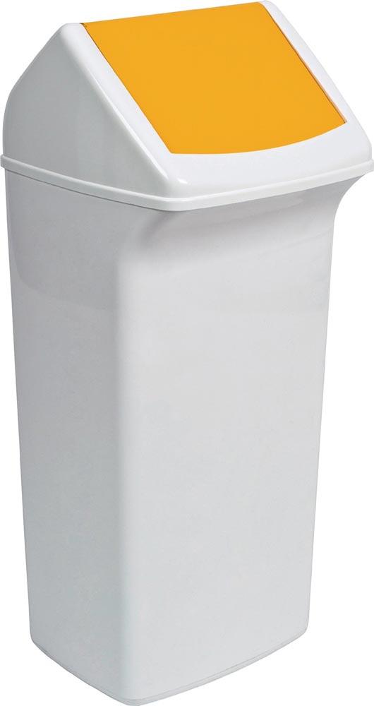 Wertstoffsammler 40 l H747xB320xT366mm weiß / gelb mit Deckel