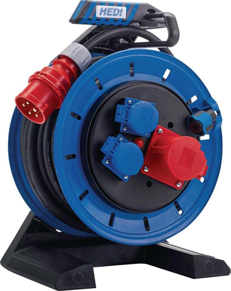 Drehstromkabeltrommel Generation 7 Champion 25 m H07RN-F 5 x 2,5 mm 290 mm 2 Schutzkontaktsteckdosen Vollkunststoff IP54