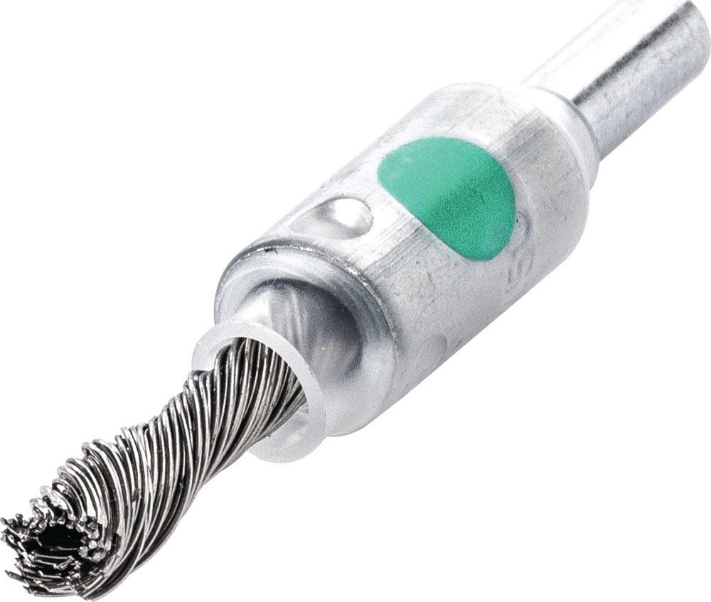 Pinselbürste Ø 10 mm Schaft 6 mm Drahtstärke 0,25 mm VA 4500 min- Pinselbürste Ø 10 mm Schaft 6 mm Drahtstärke 0,25 mm VA 4500 min-