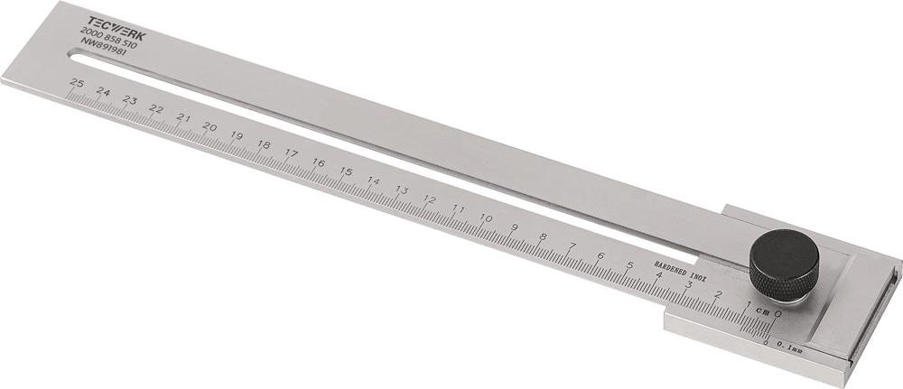 Streichmaß 250 mm mit flachem Schieber INOX