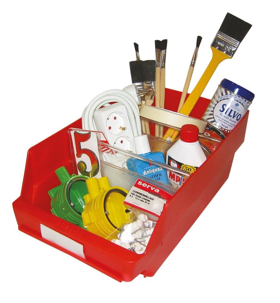 Regalkasten, PP, BxTxH 120x400x95 mm, Farbe rot, VE 30 Stück
