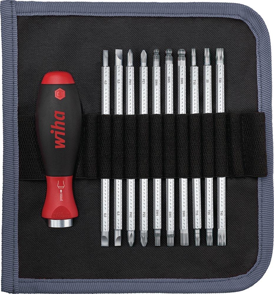 Feinmechanikerschraubendrehersatz 281 T11 11-teilig Schlitz / PH / PZD / TX / 6-Kant