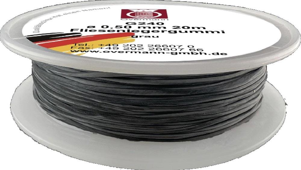 Fliesenlegergummi Länge 20 m Stärke 0,5 mm passend für Spannecken grau Fliesenlegergummi Länge 20 m Stärke 0,5 mm passend für Spannecken grau