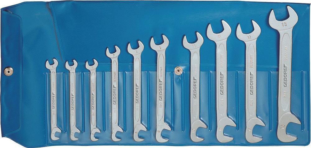 Doppelmaulschlüsselsatz 8-0100 10-teilig SW5-13 mm CV-Stahl verchromt kleine Ausführung Doppelmaulschlüsselsatz 8-0100 10-teilig SW5-13 mm CV-Stahl verchromt kleine Ausführung