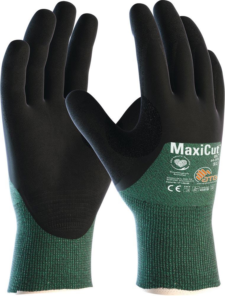 Schnittschutzhandschuhe MaxiCut®Oil™ 44-305 Größe 10 grün/schwarz EN 388 PSA-Kategorie II Schnittschutzhandschuhe MaxiCut®Oil™ 44-305 Größe 10 grün/schwarz EN 388 PSA-Kategorie II